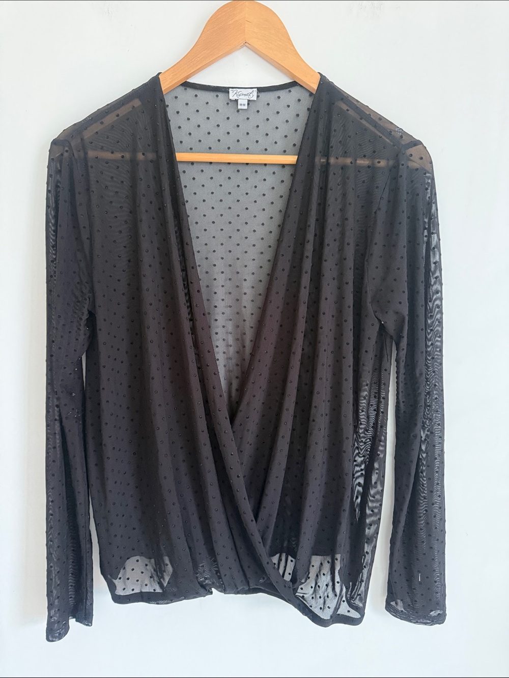 Kismet Woman Black Long Sleeve Semi Sheer Pullover Top Size M